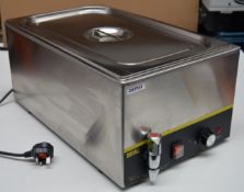 1 x Buffalo L310 Wet Heat Bain Marie With Tap - CL164 - Ideal For Serving Foods Such as Pasta and