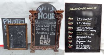 4 x Assorted Promotional Chalkboards - Various Sizes - Recently Removed From An Upmarket Bar