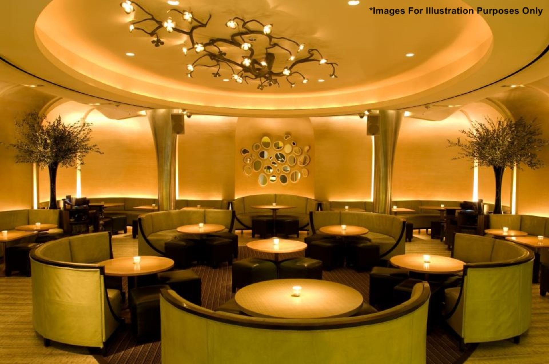 1 x Luxury Upholstered Long Curved Seating Area - Recently Removed From Nobu - Dimensions: W420 x