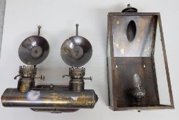 2 x Vintage Style Light Fittings - Gas Lamp Style With Modern Light Fittings - Recently Removed From
