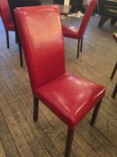 4 x Red Faux Leather Dining Chairs - Seating Dimensions: 47 x 38cm x Height 100cm, Seat Height