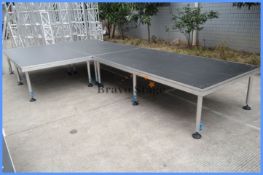 1 x Portable Stage Raised Stage Floor - Dimensions: 244 x 122, H66cm - Supplied As 3 x Platforms -
