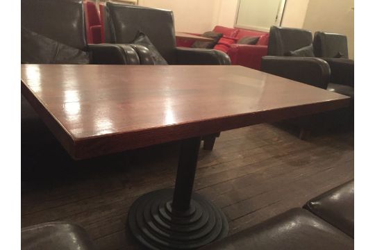 1 x Rectangular Table With Solid Wood Top, With A Sturdy Metal Base - Dimensions: W110 x D60 x H64cm - Image 3 of 3