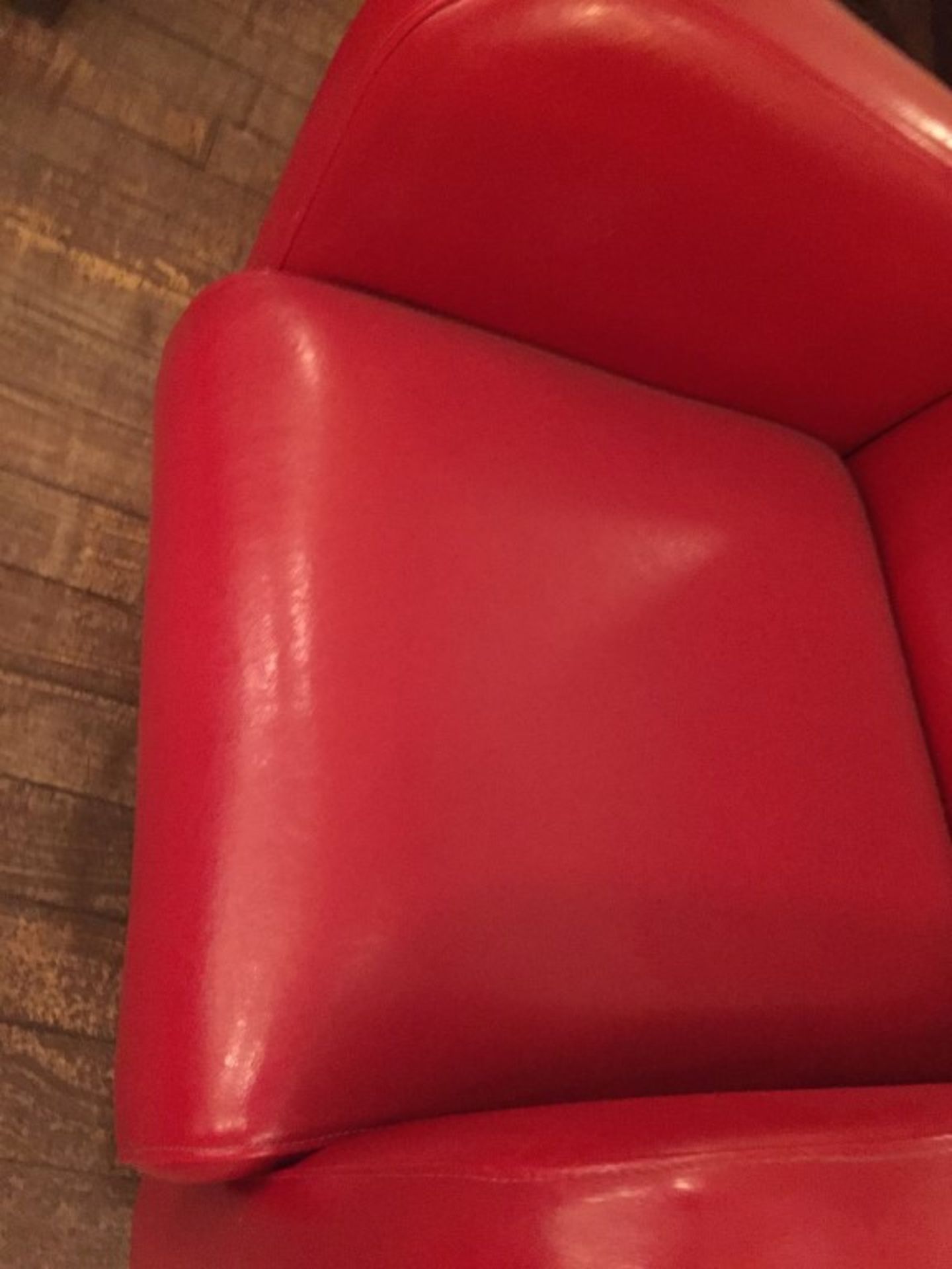 1 x Large Red Faux Leather Armchair - Pre-owned, Supplied In Good Overall Condition - Dimensions: To - Image 3 of 5