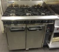 1 x Blue Seal Commercial 6-Burner Gas Range - Stainless Steel - Dimensions (Approx): 90 x D82 x