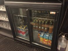 1 x Gamko Double Sliding Door Fridge / Beer Bottle Cooler With Internal Shelves - Ideal For Pubs,