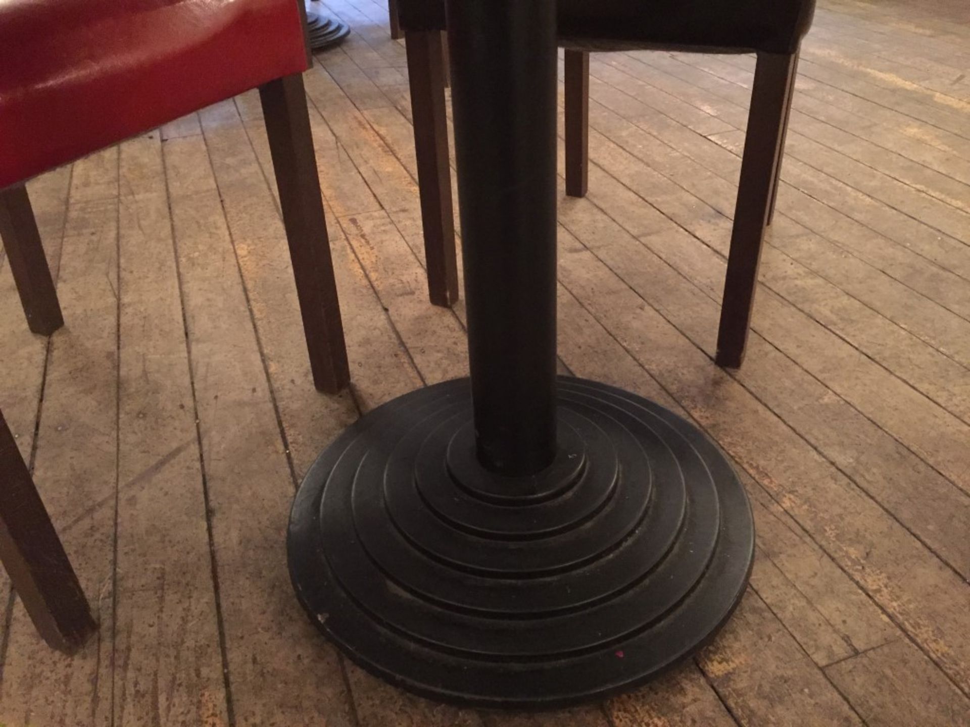 1 x Square Bistro Table - Solid Wood Table Top With Cast Iron Base - Dimensions: 90 X 90 cm, Height - Image 2 of 5