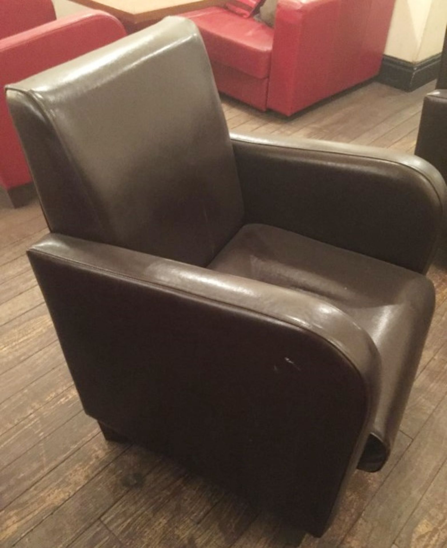 1 x Large Brown Faux Leather Armchair - Pre-owned, Supplied In Good Overall Condition - - Image 2 of 2