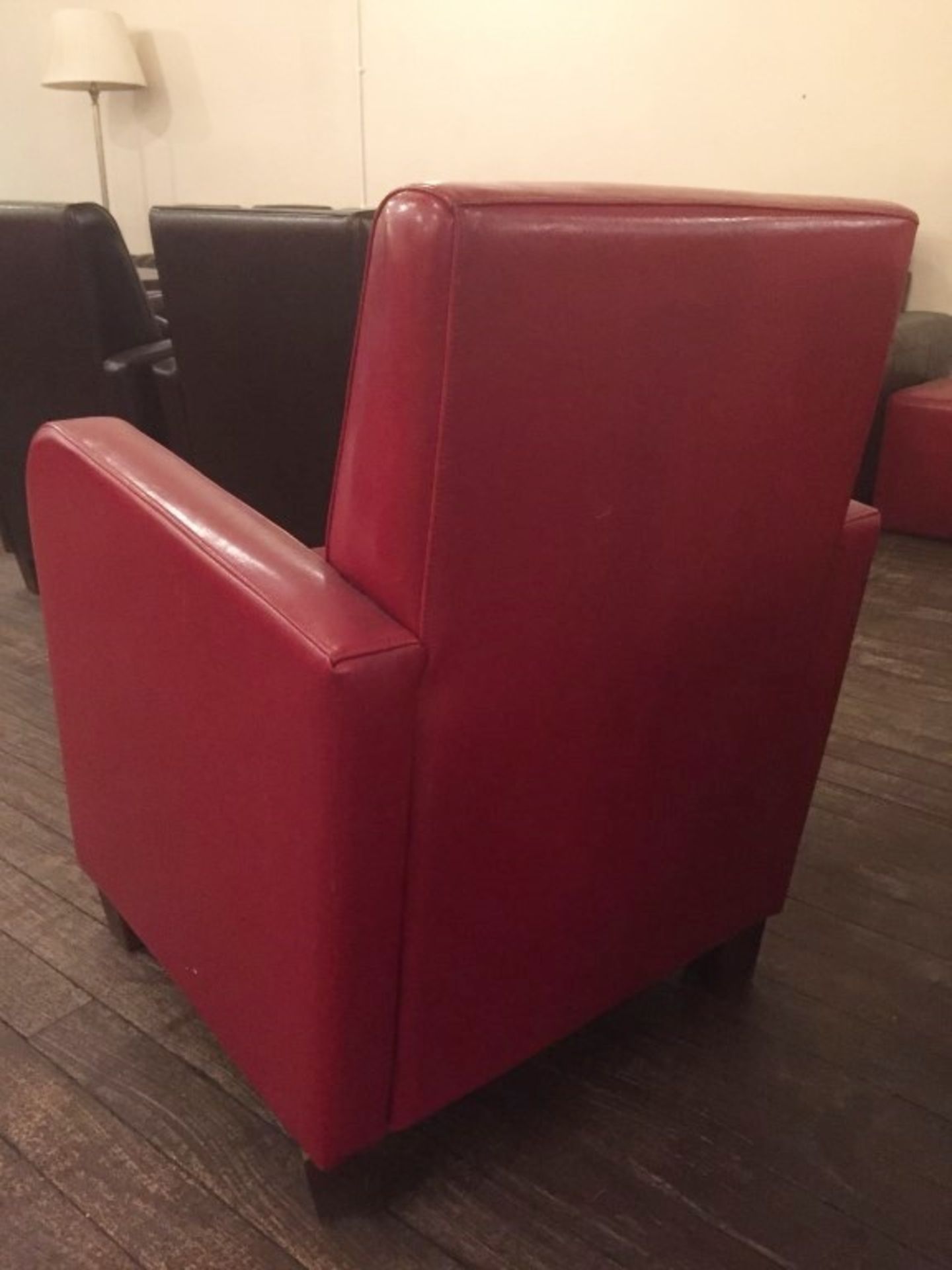 1 x Large Red Faux Leather Armchair - Pre-owned, Supplied In Good Overall Condition - Dimensions: To - Image 5 of 5