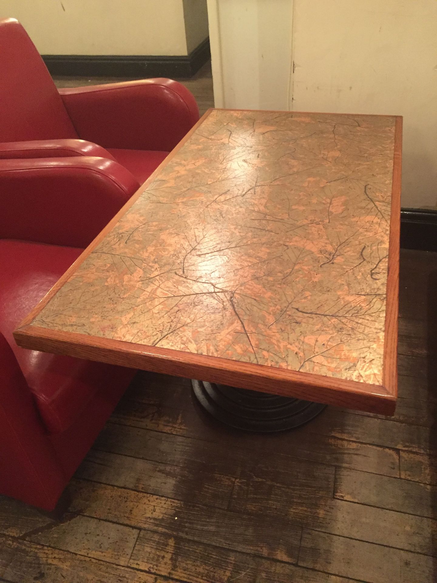 1 x Rectangular Table With Inlayed Top, With A Sturdy Metal Base - Dimensions: W110 x D60 x