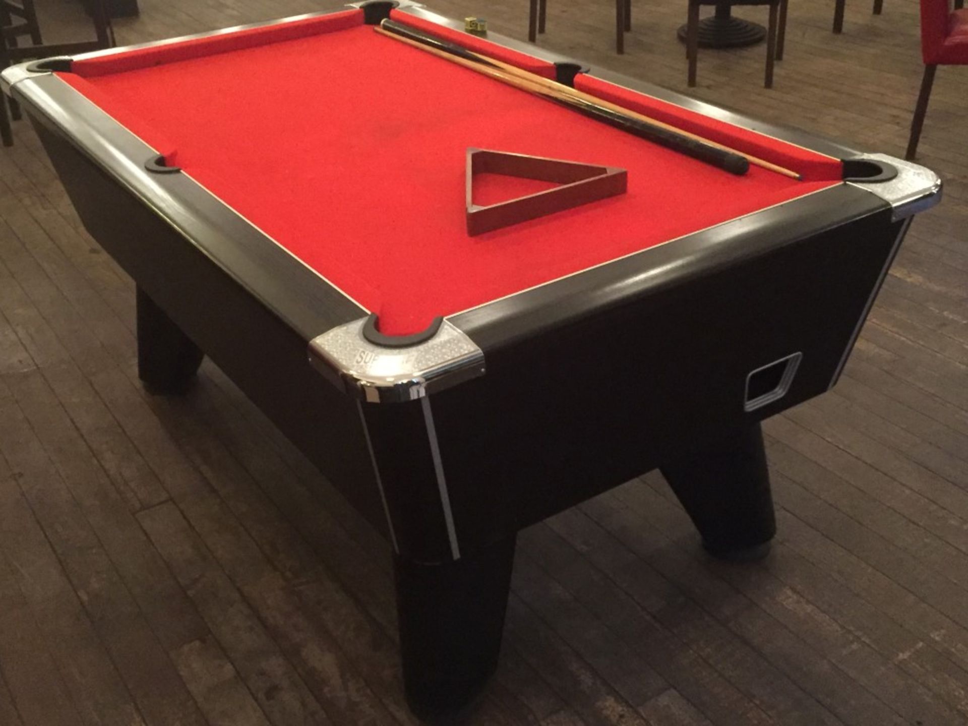 1 x Supreme "Winner" 6ft Commercial Coin-Operated Pool Table - Includes Balls, Triangle And 2 Cues - - Image 9 of 10