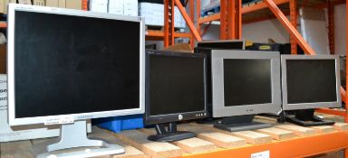 4 x Various Flat Screen Monitors - Various Sizes - Without Power or Monitor Cables - CL011 - Ref