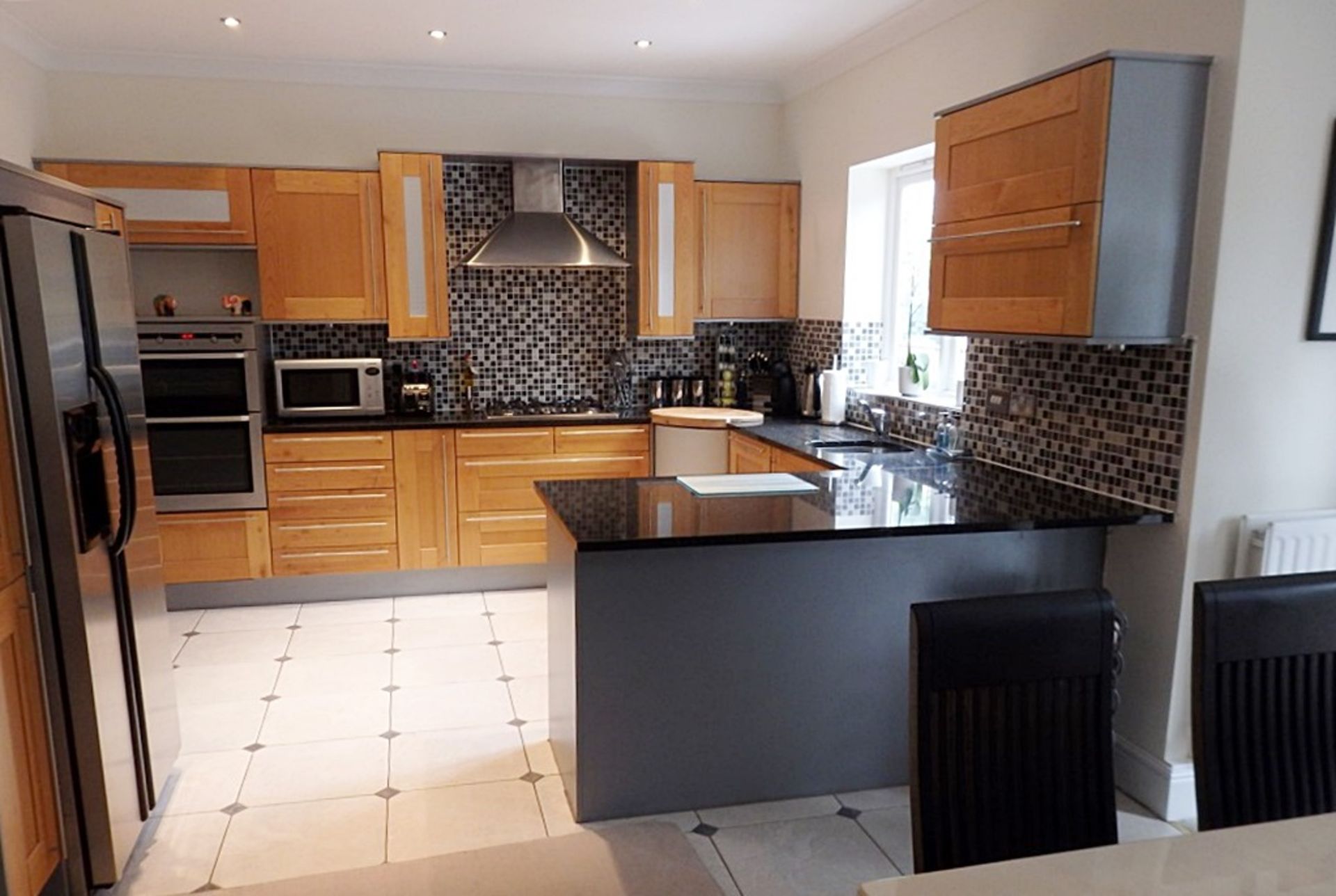 1 x Solid Wood Fitted Kitchen By Panorama - Features Luxurious Black Granite Worktops, Integrated - Image 3 of 31