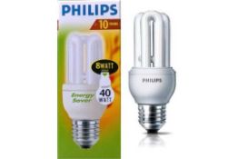 34 x Philips Genie 8w (40w) E27 ES 827 CFL Energy Saving Light Bulbs With Edison Screw Caps -