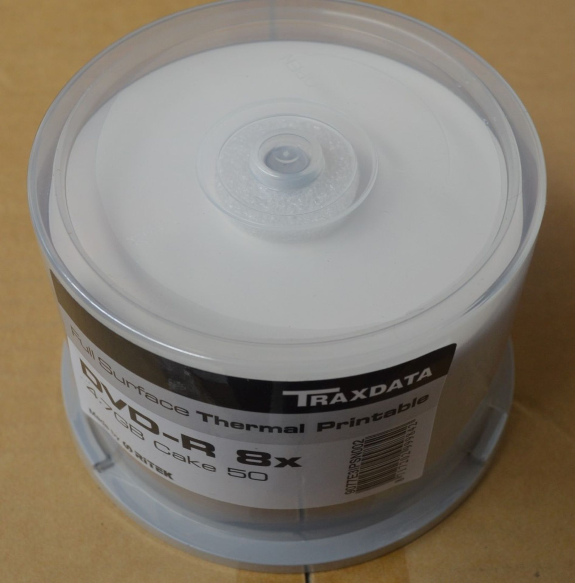 150 x Traxdata Full Surfae Thermal Printable DVDR 8X Discs - Includes 3 x 4.7gb Cake of 50 Discs - - Image 3 of 4