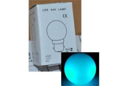 100 x Bayonet Cap LED Multicoloured LIGHT BULBS - G45 AC24V 1.5W B22 - Slow Red Green Blue - Brand