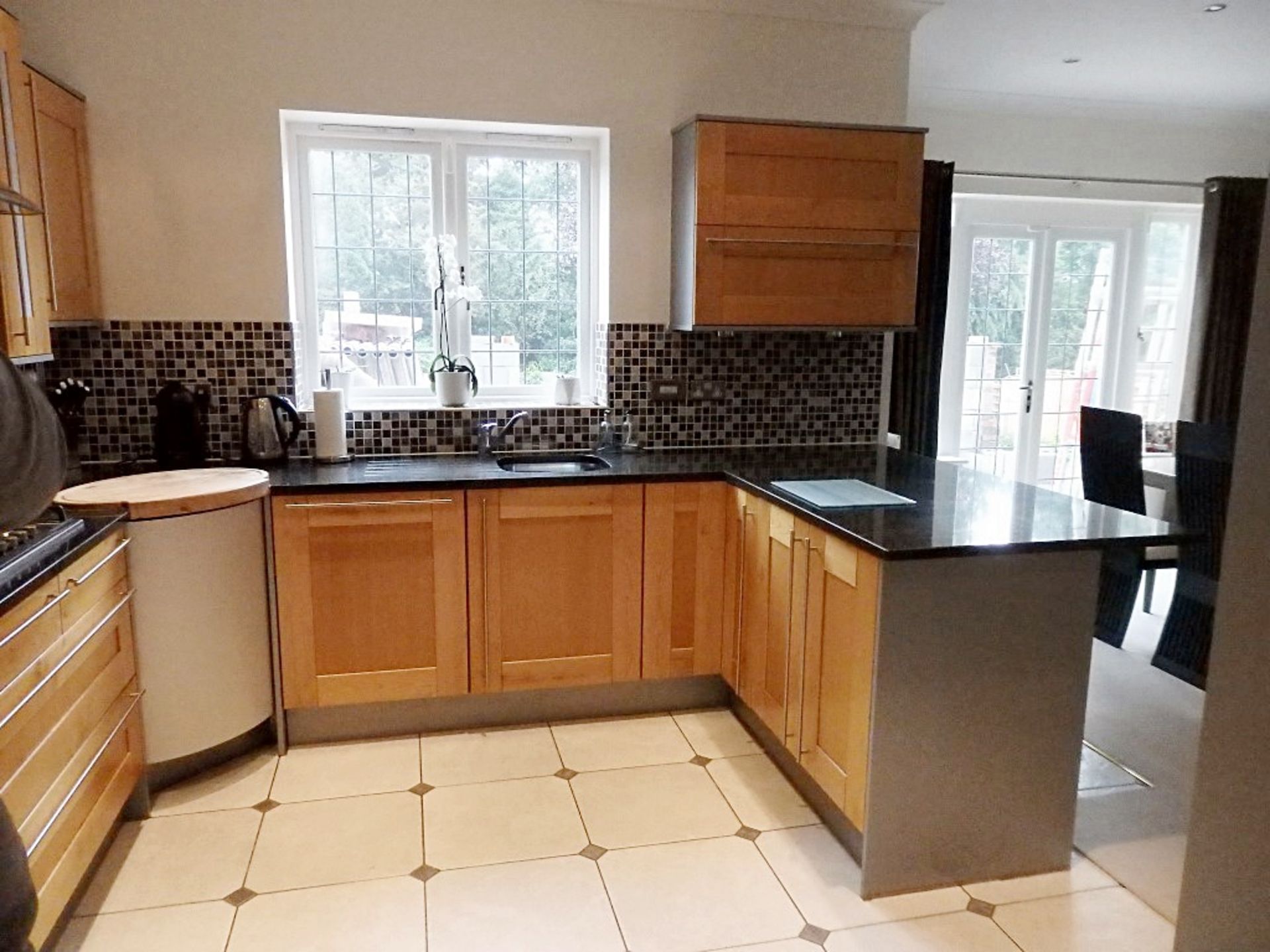 1 x Solid Wood Fitted Kitchen By Panorama - Features Luxurious Black Granite Worktops, Integrated - Image 26 of 31