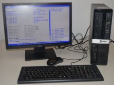 1 x HP Pro SFF Series Desktop Computer With Viewsonic 19 Inch LCD Monitor - Features Intel Core 2