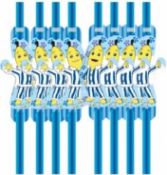 240 x Packs Of Bananas in Pyjamas Drinking Straws - 8 Straws Per Pack - Flexible With Character