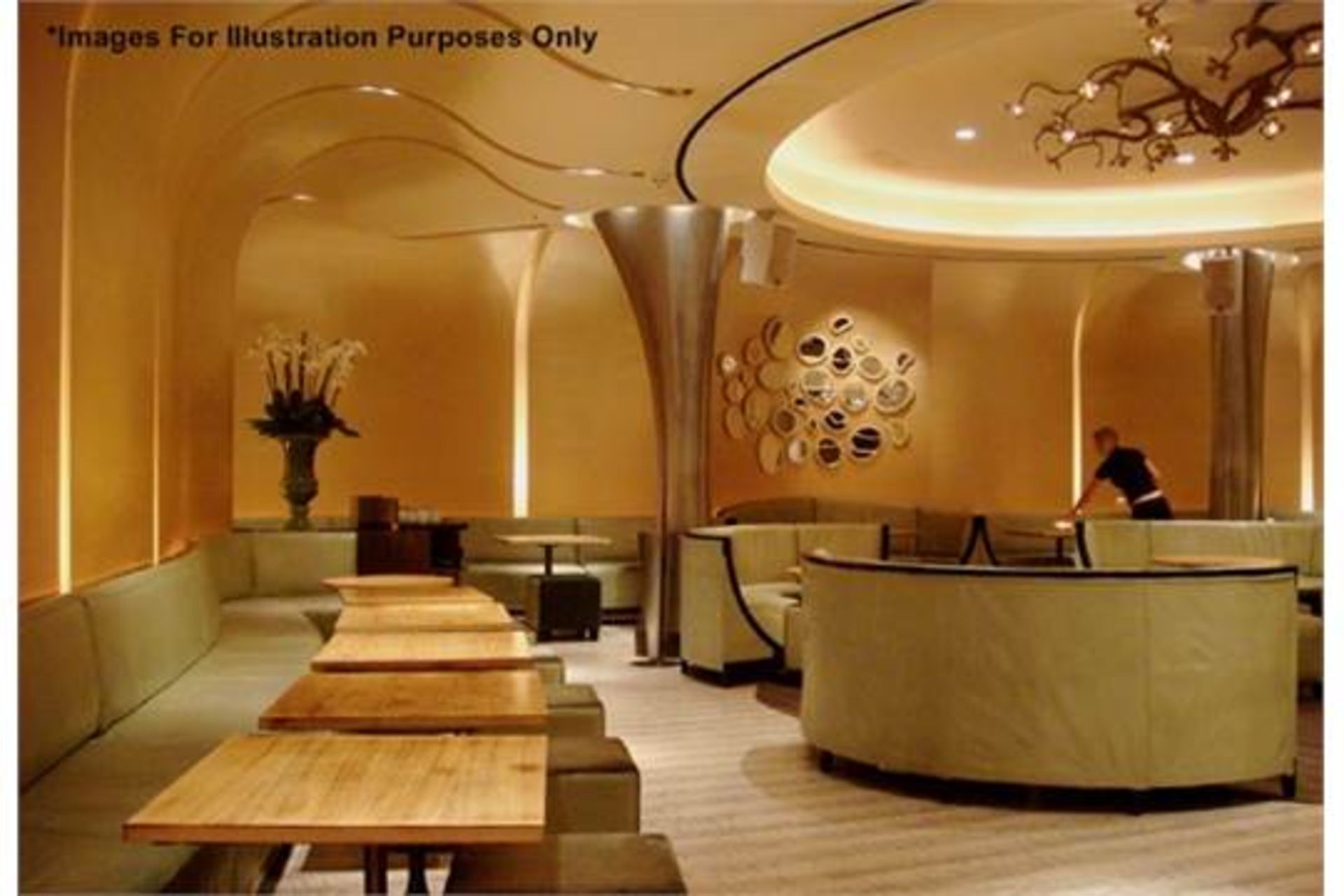 1 x Luxury Upholstered Curved Seating Area - Recently Removed From Nobu - Dimensions: W285 x D62cm x - Image 7 of 7