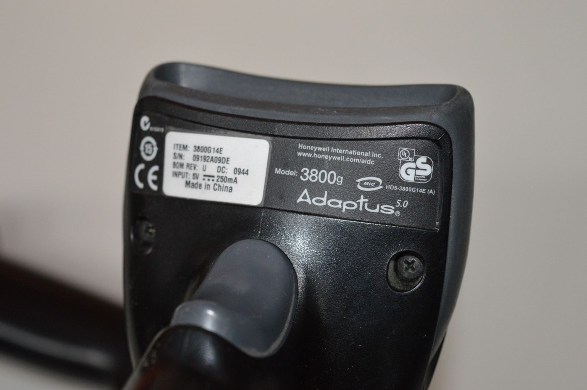 2 x Honeywell 3800g Adaptus 5.0 USB Black Barcode Scanners - CL300 - Ref JP023 - Location: - Image 4 of 5