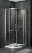 1 x Aqua Latus 800mm Double Door Quad Shower Enclosure - Polished Chrome Finish - Chrome on Brass