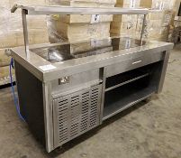1 x Self Serve Counter With Ceran Glass Hotplate And Overhead Heat Lamp - Also Features Tray