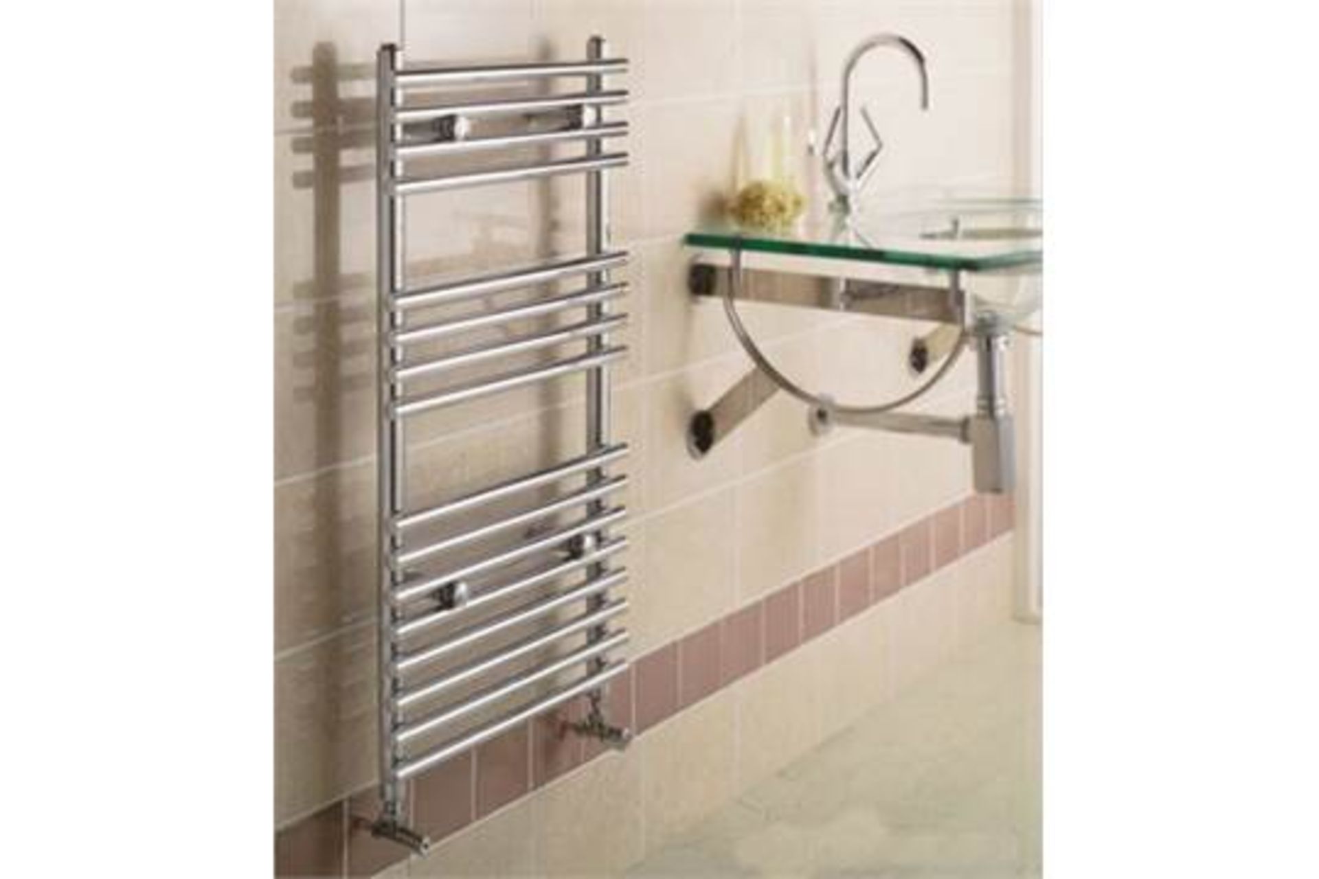 1 x Quinn Topaz Bathroom Ladder Towel Rail - Modern Tube Design With Chrome Finish - Size Height - Image 3 of 3