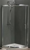 1 x Milano Single Slider Shower Enclosure - 900x900mm - Frosted 6mm British Standard Safety