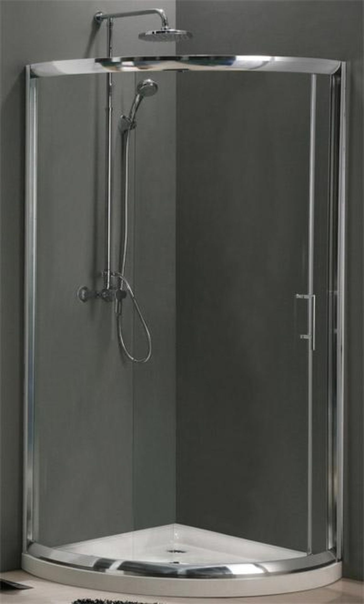 1 x Milano Single Slider Shower Enclosure - 900x900mm - Frosted 6mm British Standard Safety