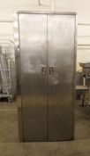 1 x Stainless Cupboard No Reserve - Dimensions: H190 x W88 x D64cm - Ref: M042 - CL124 - Location: