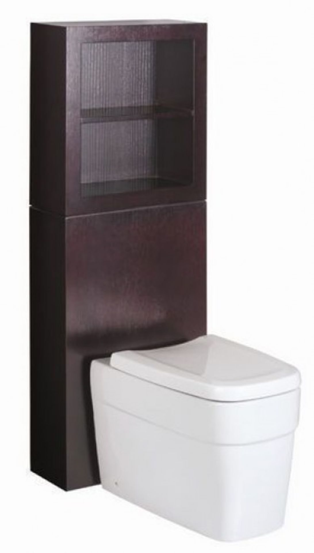 1 x Vogue ARC Series 2 Back to Wall TOILET PAN CISTERN UNIT With Additional Top Shelf Unit - WENGE