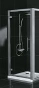 2 x Vogue Aqua Latus 800mm Hinged Shower Doors - Features Include 8mm Thick Clear Glass, Chrome
