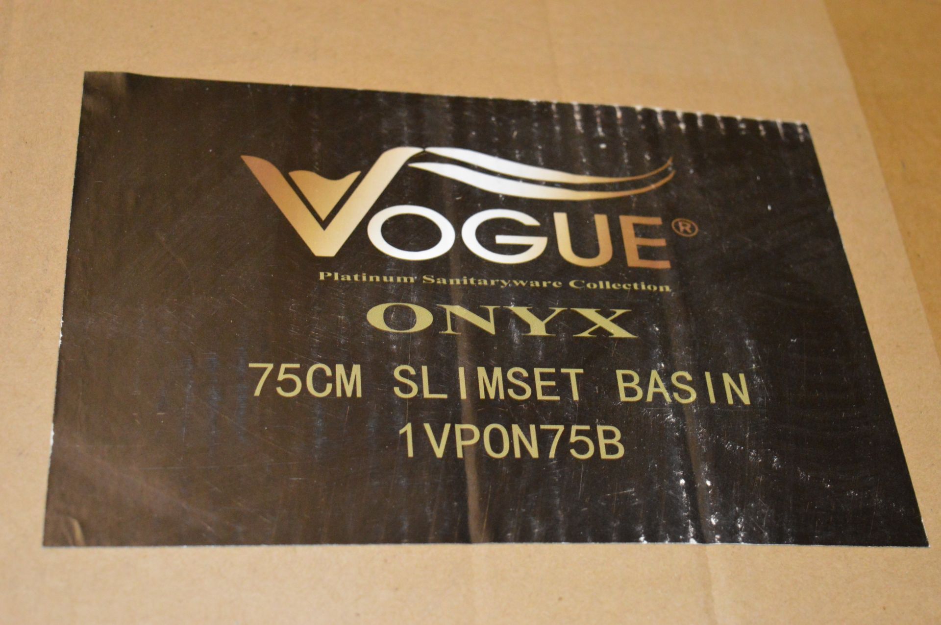 1 x Vogue Onyx White Gloss 600mm Bathroom Vanity Unit With Wash Basin - Vinyl Wrap Coating for - Image 6 of 11