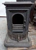 1 x Reclaimed Antique Ornate Cast Iron Wood Burner / Stove - Dimensions: W40 x D34 x H60cm - Ref