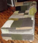 1 x Handcrafted Chaise Longue - Expertly Upholstered In Patchworked Panels - Ex-Display - Bespoke