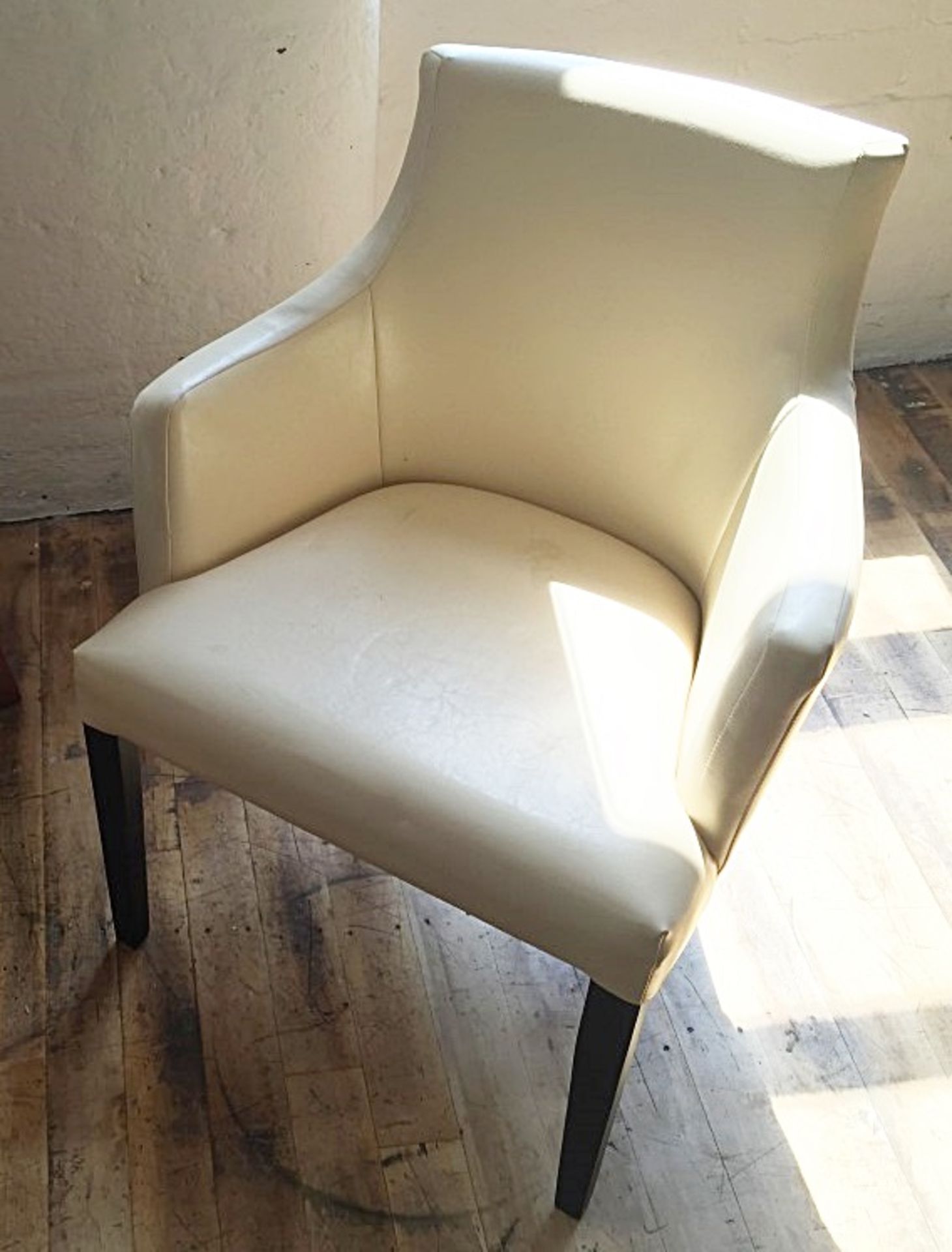 1 x Faux Leather Chair In Cream - Ref: NDE016B - CL122 - Location: Bury BL8 All furniture items