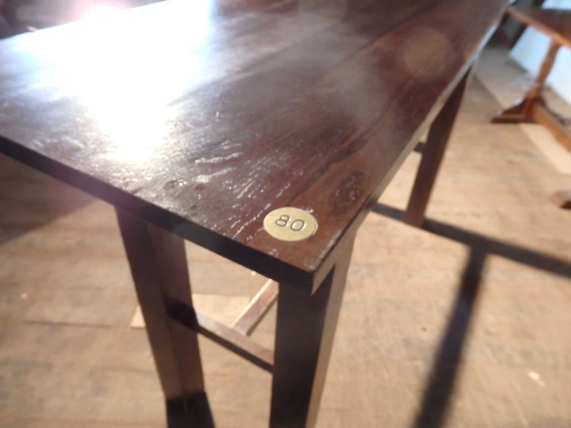 1 x Tall, Sturdy Rectangular Solid Wood Dining Table - Recently Taken From A Bar & Restaurant - Image 7 of 8