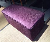 1 x PURPLE ALLIGATOR VELVET PRINT CHEST - Dimensions: 85cm x 38cm x height 38cm - Ref: NDE007 -