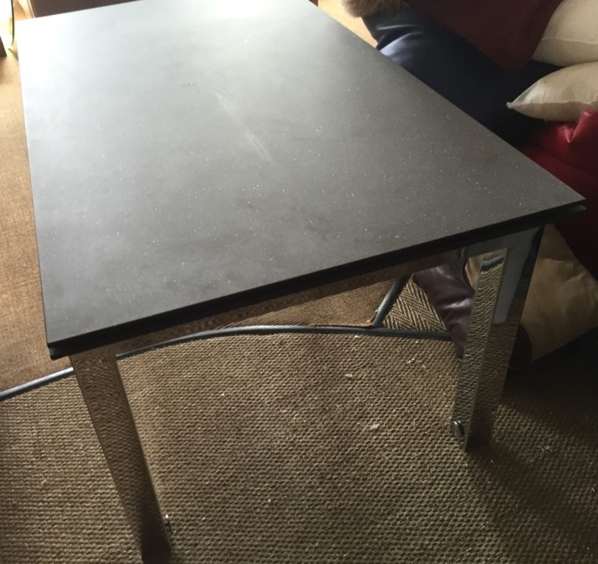 1 x Designer Granite Effect Extending Table - Easily Adjustable, With A sturdy Metal Frame With An