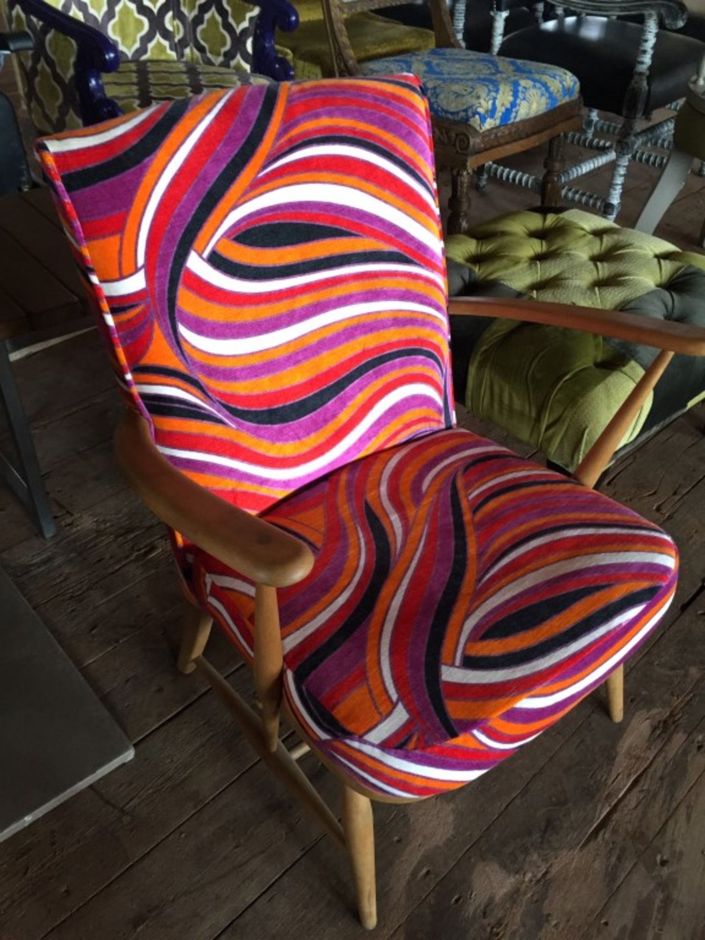 1 x Stunning Vintage G-Plan Chair - Expertly Reupholstered In Luxury Fabric By Professional - Image 2 of 4