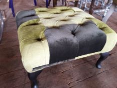 1 x Bepoke Handcrafted Footstool - Expertly Upholstered In Patchworked Panels - Bespoke Artisan