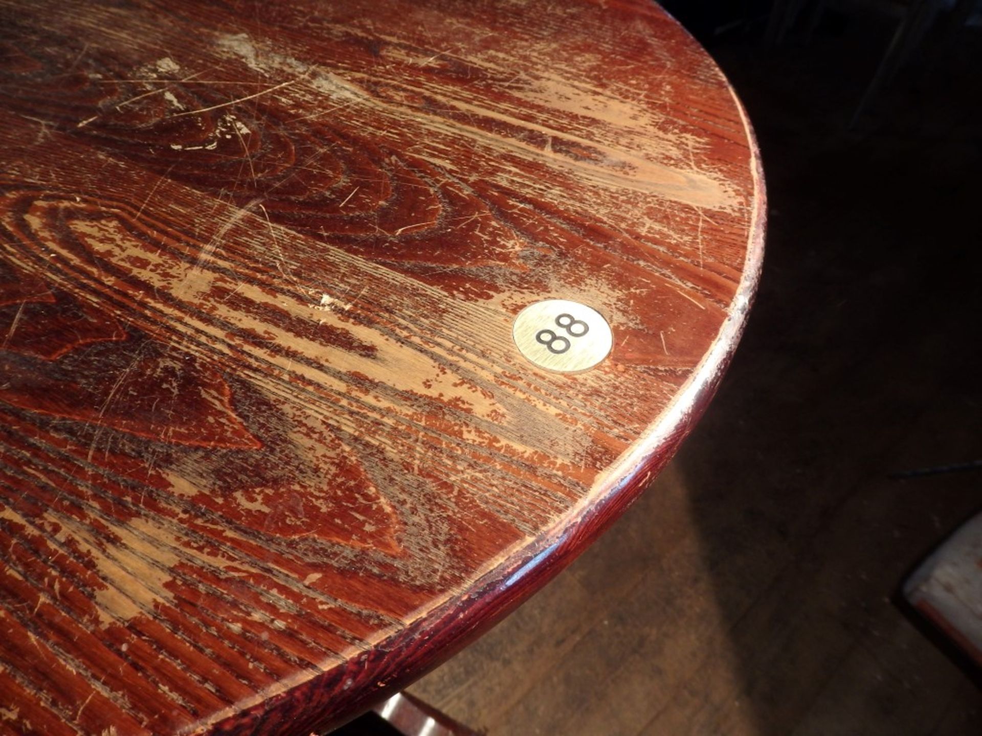 4 x Round Solid Wood Bistro Tables - All Recently Taken From A Bar & Restaurant Environment - - Image 4 of 4