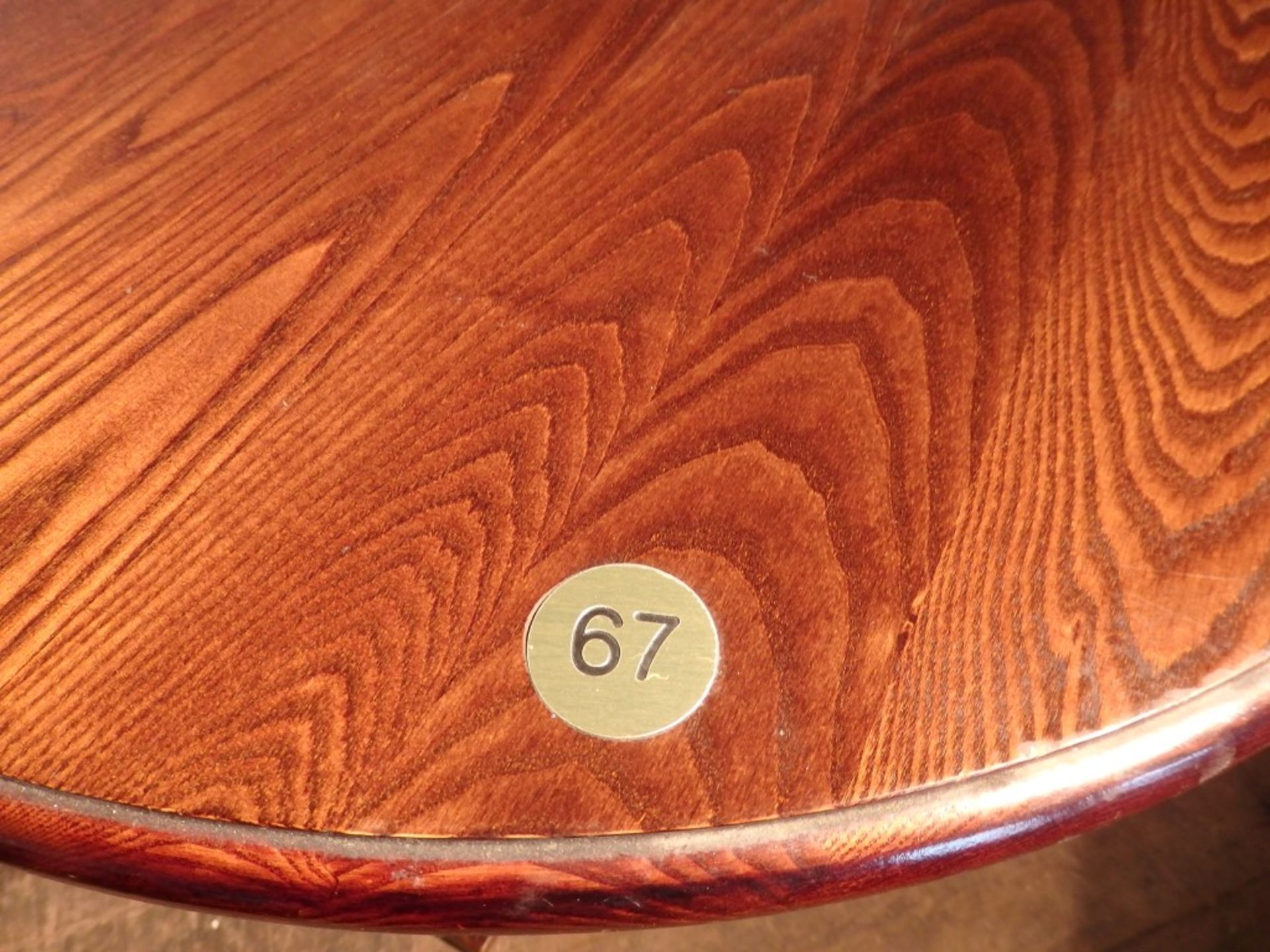 1 x Round Solid Wood Bistro Table - Recently Taken From A Bar & Restaurant Environment - Dimensions: - Image 4 of 5