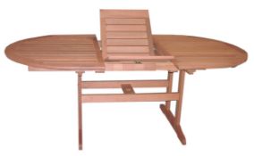 1 x "Nassau" Extending Oval Garden Table (NS001) - Dimensions: 2000 x 1070 x 740mm - Made From