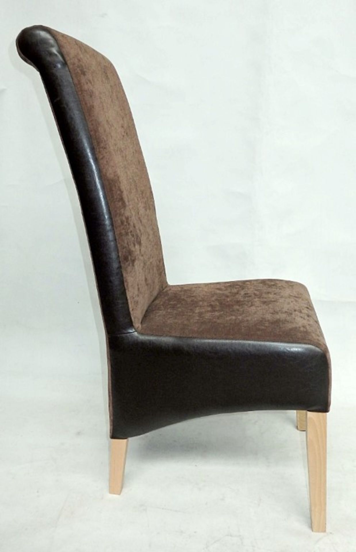 1 x Bespoke Highback Chair In A Rich Brown Chenile - Built And Upholstered By Professional British - Image 8 of 8