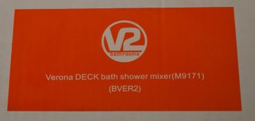 1 x Verona Deck Bath Shower Mixer Tap - Vogue Bathrooms - Modern Bath Mixer Tap in Bright Chrome