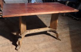 4 x Sturdy Rectangular Solid Wood Dining Tables - All Recently Taken From A Bar & Restaurant