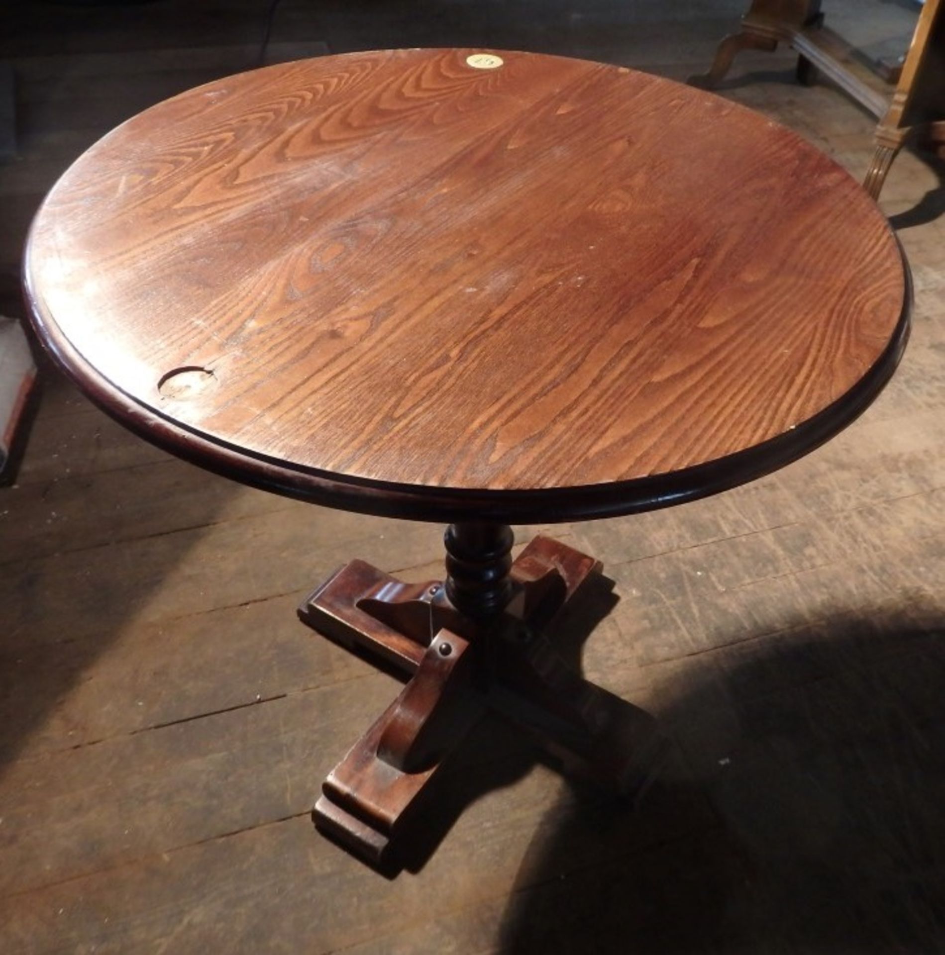 1 x Round Solid Wood Bistro Table - Recently Taken From A Bar & Restaurant Environment - Dimensions: - Image 2 of 5
