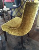 1 x Bespoke Handcrafted Chair - Expertly Upholstered In A Green Crocodile-Style Chenille - British